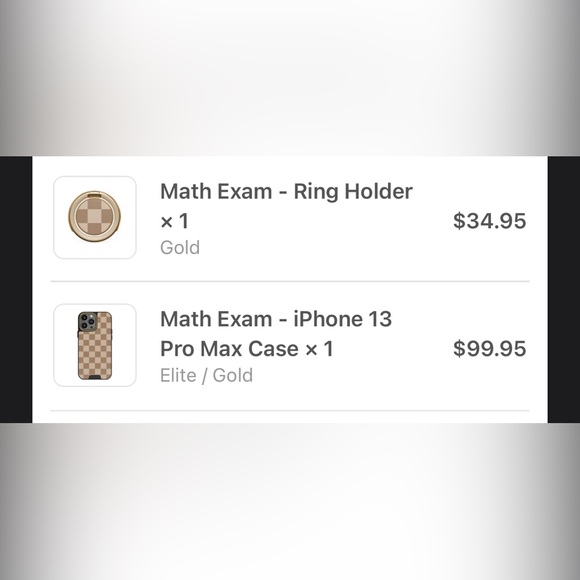 Burga iPhone 13 Pro Max Case (Elite Gold) & Ring Holder -checkered cream pattern - Picture 12 of 12